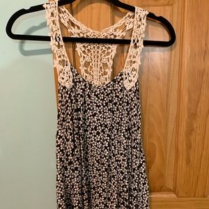 Cute floral and lace tank top